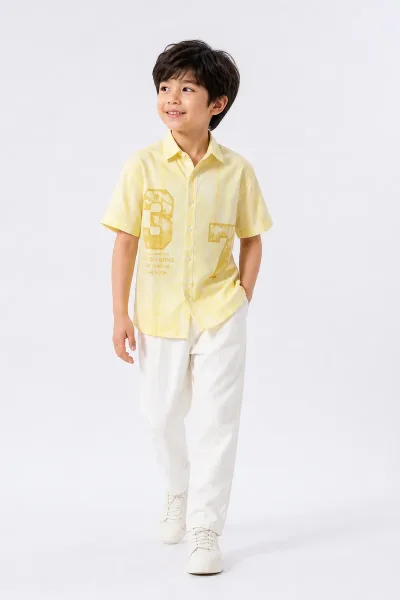 Double Shade Shirt With White Linen Korean Fit Pant